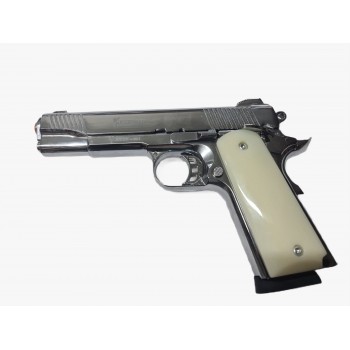 KUZEY 911 PARLAK KROM SEDEF KABZE KURUSIKI SES TABANCASI 9 MM