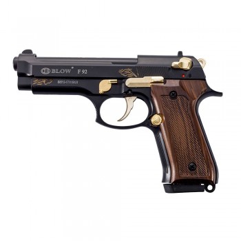 BLOW F92 SİYAH İŞLEMELİ AHŞAP KABZE KURUSIKI SES TABANCASI 9 MM