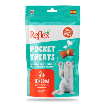 REFLEX POCKET TREATS KEDİ ÖDÜL MAMASI(DERİ VE TÜY BAKIMI)
