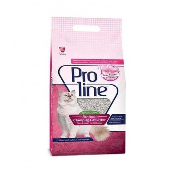 PROLİNE TOPAKLANAN BABYPOWDER KOKULU BENTONİT KEDİ KUMU 10 LT
