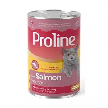 PROLİNE SOMONLU YETİŞKİN KONSERVE KEDİ MAMASI 400 G.