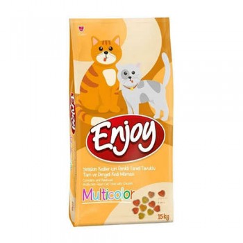 ENJOY MULTİ COLOR TAVUKLU YETİŞKİN KEDİ MAMASI 15 KG