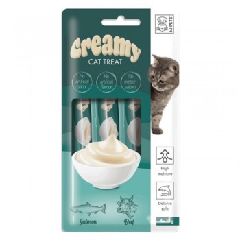 M-PETS CREAMY SOMON VE BİFTEKLİ KEDİ ÖDÜL MAMASI