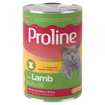 PROLİNE KUZU ETLİ YETİŞKİN KONSERVE KEDİ MAMASI 400 G.