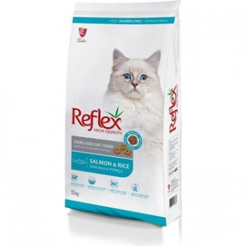 REFLEX BALIKLI+PİRİNÇLİ STERILISED KISIRLAŞTIRILMIŞ KEDİ MAMASI 15KG